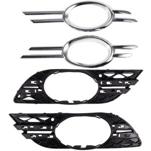 Tlily - 4Pcs Front Bumper Fog Light Chrome Grill Trim Cover Left Right for 2007 2008 2009 W211 E320 E350 E550 E63