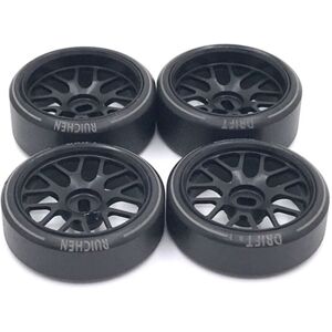 TLILY 4Pcs Metal Wheel Rim Hard Plastic Drift Tire Tyres for 284131 K969 K989 P929 Mini-Z 1/28 RC Car Upgrades Parts,2