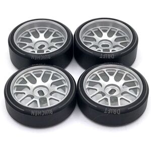 Tlily - 4Pcs Metal Wheel Rim Hard Plastic Drift Tire Tyres for 284131 K969 K989 P929 Mini-Z 1/28 rc Car Upgrades Parts,3
