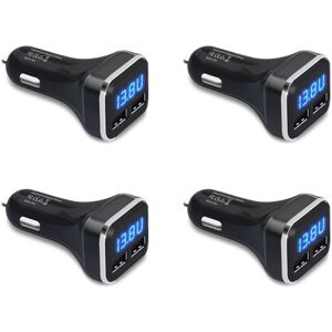 Tlily - 4X Car Charger Volt Meter Battery Monitor with led Display Voltage and Amps, for / Xs, Galaxy S20 S10