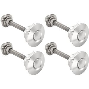 Tlily - 4X Quick Release Push Hood Latch Button Car Pin Bonnet Lock Bumper Clip Latches Silver