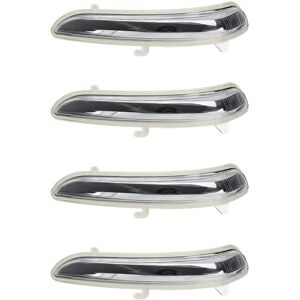 Tlily - 4X Right Side Wing Door Rear View Mirror Turn Signal Indicator Light Lens Cover 1607512680 for Peugeot 208 2008-2017