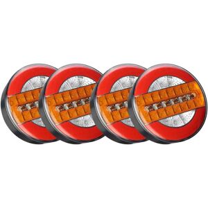 Tlily - 4x Waterproof led Trailer Truck Rear Tail Light Reverse Brake Stop Lights Car Boat Bus Caravan Flowing Turn Signal Lamp