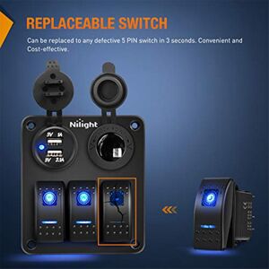 TLILY 5-Pin spst Rocker Switch, 20A/12V 10A/24V Toggle Yacht Switch 5P for Trucks, Boats, Cars and Motorcycles,6 pcs