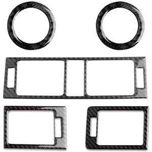 Tlily - 5Pcs Carbon Fiber Interior Center Console Dashboard Air Vent Outlet Cover Trim for C-Class W204 2007-2013