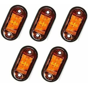 YMYNY 5pcs led Side Marker Lights Front Rear led Marker Light Position Light Orange Universal 12V 24V for Trailer Car Vehicle Truck Caravan mumu