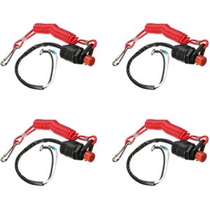 Tlily - 4X Boat Motor Emergency Kill Stop Switch for Yamaha /Tohatsu Outboard Stop Kill Switch Cut Off Switches