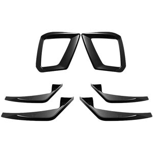 Tlily - 6Pcs Glossy Black Car Front Fog Light Frame Trim Side Wing Spoiler Decoration Sticker For-Audi A4 S4 2020+