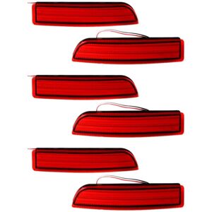 Tlily - 6X Car led Rear Bumper Reflector Brake Light Lamp For Avensis / Alphard Mki Stop Fog Lights Red