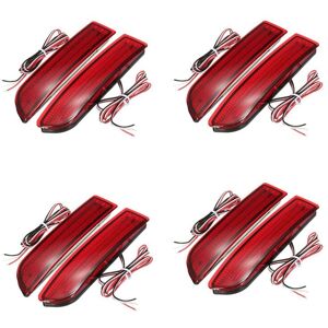 Tlily - 8X Car led Rear Bumper Reflector Brake Light Lamp For Avensis / Alphard Mki Stop Fog Lights Red