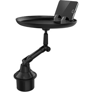 Car Cup Holder Tray, Car Tray Table for Dining with Cell Phone Slot Universal Adjustable 360° Swivel Tray for Vehicle - Alwaysh