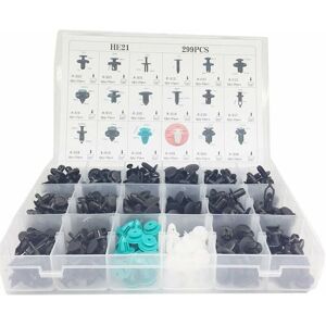 AHLSEN AlwaysH 299pcs Plastic Clips Clips Rivets Bumper Trim Auto Car Door Panels Universal with Storage Box
