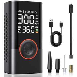 Alwaysh - Car Tire Inflator, 150PSI Portable Air Compressor Bicycle Pump with Gauge, Mini Car Compressor with Rechargeable Battery, Car Accessory