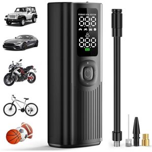 Alwaysh - Portable Air Compressor, Car Tire Inflator Mini Electric Air Pump Cordless Tire Inflator 120PSI with Digital lcd Display Electric Bicycle