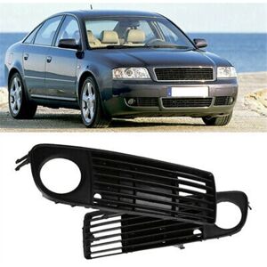 Tlily - Automobile Front Bumper Fog Lamp Grille Fog Lamp Frame Cover for Audi A6 C5 1998-2001 4B0807682S 4B0807681S
