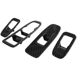 Tlily - Car Abs Carbon Fibre Door Window Glass Lift Control Switch Panel Cover Trim for Cadillac XT5 2017-2020