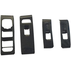 TLILY Car Abs Carbon Fibre Door Window Glass Lift Control Switch Panel Cover Trim for Volvo Xc40 2017-2019