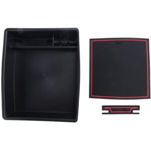 Tlily - Car Armrest Storage Box for Toyota tacoma 2024 Central Control Interior Stowing Accessories,Black & Red