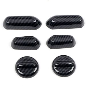 Tlily - Car Carbon Fiber Interior Front Power Seats Adjustment Switch Cover Trims for Chevrolet Silverado 2019 2020 2021 2022