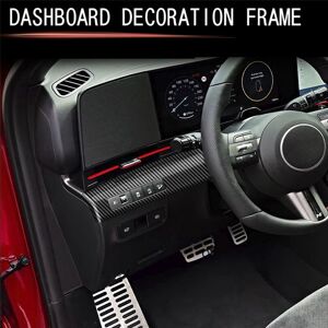 Tlily - Car Central Control Trim Panel Frame for Hyundai kona 2024+ Car Multi-Function Button Trim Panel Carbon Fiber Pattern