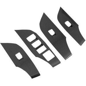 Tlily - Car Door Armrest Panel Window Switch Lift Buttons Covers Trim Stickers for Toyota RAV4 2019-2023 lhd