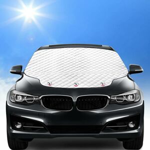 FAMILLE Car Front Windshield, Magnetic Windshield Cover, Sun Shade Anti Frost Snow Anti Ice uv Sun Protection Universal Folding for Car SUV(193 126cm)