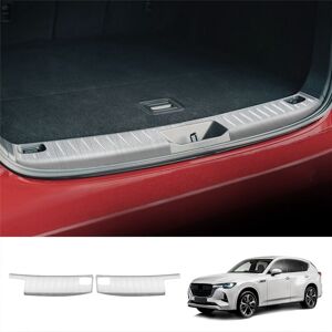 Tlily - Car Rear Bumper Built-In Rear Guard Trunk Anti-Scratch Guard Car Accessories for Mazda CX60 2022 2023 Silver 2PCS