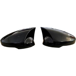 TLILY Car Side Door Wing Rear View Mirror Cover Trim For-Honda Civic11th Gen 2022 Up 2023 Modified Horns Shell Sticker Caps Bright black