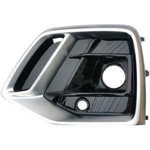 Tlily - Car Silver+Black Front Left Bumper Fog Light Cover Bezel Racing Grille with acc Hole for Audi Q5 2021 2022