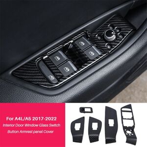 Tlily - Car Styling for Audi A4L/A5 2017-2022 Interior Door Window Glass Switch Button Armrest Panel Cover Sticker Trim