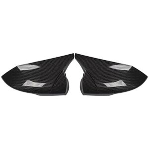 TLILY Carbon Fiber Look Horn Side Door Rearview Mirror Cover Trim Shells Cap for Hyundai Elantra 2021 2022