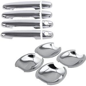 Tlily - Chrome Exterior Door Handle Protector Cover + Bowl Cover For Toyota Hilux Vigo SR5 MK6 05-14