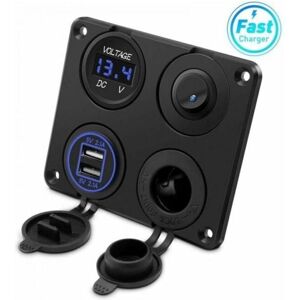 YMYNY Cigarette Lighter Socket, 4.2A Dual usb Ports, 12V dc Power Socket, Switch and Voltmeter with led Display, Waterproof Car Charger for 12V/24V Car,