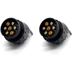 Csparkv - 2 pack 7/13 Trailer Plug Adapter 7 to 13 Pin Towbar Connector 7 Pole to 13 Pin for Car Trailer, Tractor, Caravan, Bike Rack