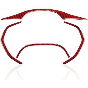 Tlily - Dashboard Speedometer Frame Trims Sticker Kit Decal Carbon Fiber for Chevrolet Corvette C7 2014-2019 Car Interior,Red