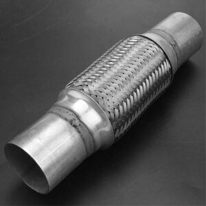 TLILY Exhaust Flex Pipe Stainless Steel Double Braid 2 X 6 Inch with Ends 10 Inch Long Car Exhaust Flexible Joint Tube