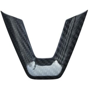 Tlily - For 2024 Real Carbon Fiber Car Steering Wheel Cover Trim Sticker Interior Accessories