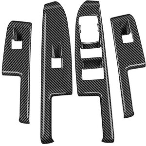Tlily - For Ford Maverick 2022+ Car Carbon Fiber Window Glass Lift Button Switch Cover Trim Door Armrest Panel