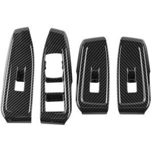 Tlily - For Ford Ranger 2023+ Carbon Fiber Window Glass Lift Button Switch Cover Trim Door Armrest Panel Car Accessories