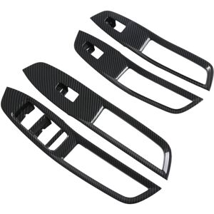 Tlily - For mg zs 2024 Car Window Switch Lift Button Cover Trim Interior Accessoriess Carbon Fiber rhd