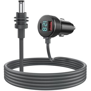 Tlily - For Mini Power Cable 12V-24V Lighter Adapter to dc with usb Type-C Port & Voltmeter 5m