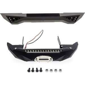 Tlily - For SCX10 90046 Climbing Car Wrangler Blade Front Bumper Front Bumper Metal Front and Rear Anti-Collision Alloy Bumper