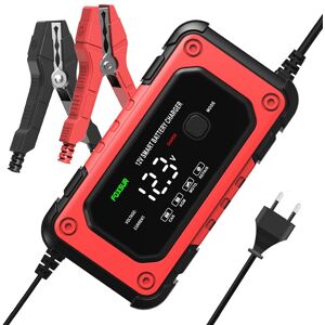 TLILY FOXSUR 12V 6A Smart Battery Charger,Intelligent Fast Power Charging Digital LCD Display Car Motorcycle Battery Charger-EU Plug