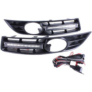 TLILY Front Bumper Fog Lamps Light Grill Grilles + DRL LED For-VW Passat B6 2007-2011 Waterproof