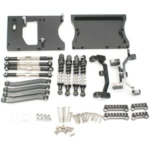 Tlily - Metal Chassis Pull Rods Servo Fixed Mount Bracket for mn D90 D91 MN99S 1/12 rc Car Upgrade Parts,Black