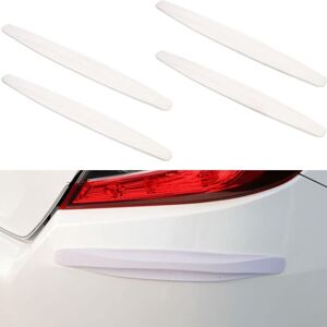Linghhang - 4 Pieces Flexible Front and Rear Bumper Protectors Scratch Protection, Universal Bumper Protector Strip Sticker Car Bumper Guard (White)