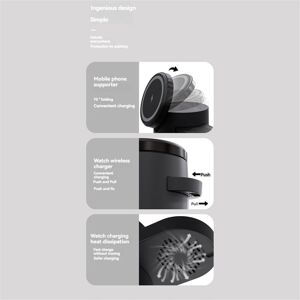 Tlily - Qi2 Wireless Charger 3in1 Fast Charging Station Stand Folding Holder for 12/13/14/ a