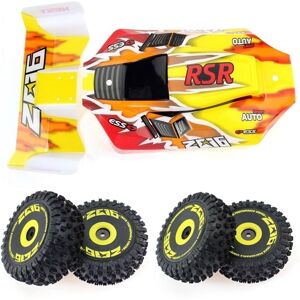 Tlily - rc Car Body Shell Tail Wing and Wheel Tire Set for 144001 144010 1/14 Upgrade Parts Spare Accessories