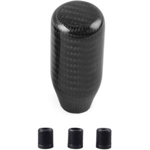 Tlily - Real Carbon Fiber Black Universal Car Gear Shift Knob Head Shifter Lever Round with Adapter(10mm,12mm,8mm)Auto Parts
