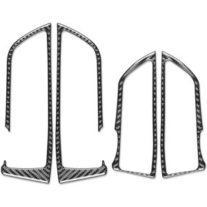 TLILY Real Carbon Fiber for Q5L FY SQ5 2018-2024 Door Sides Window Lift Switch Button Panel Cover Interior Trim Decal